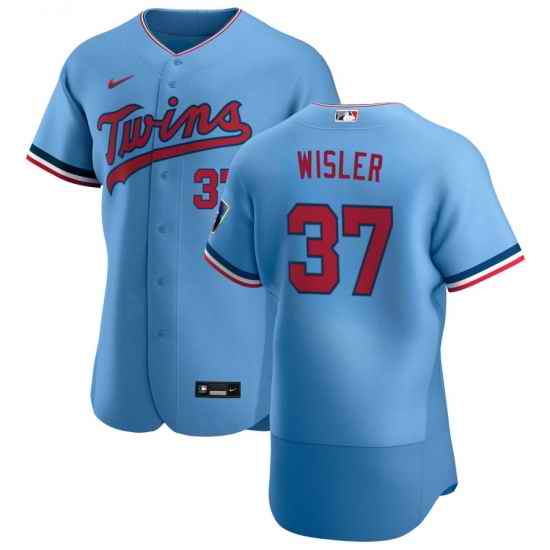 Men Minnesota Twins 37 Matt Wisler Men Nike Light Blue Alternate 2020 Flex Base Team MLB Jersey